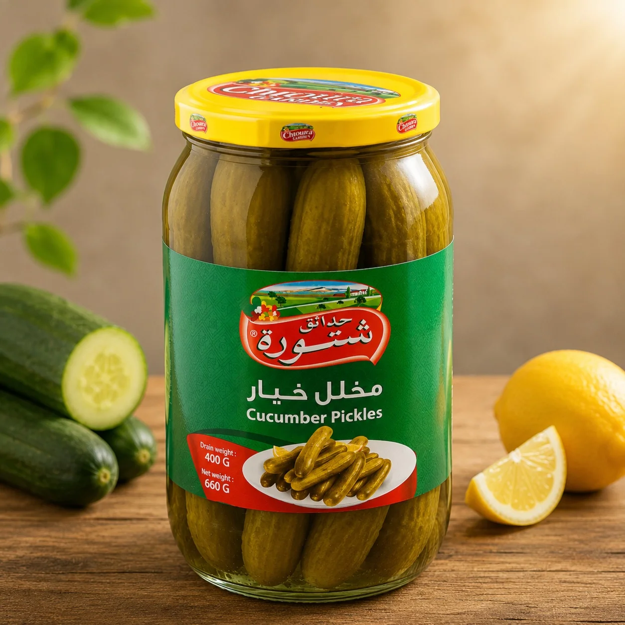 مخلل حدائق شتورة خيار 660 جم