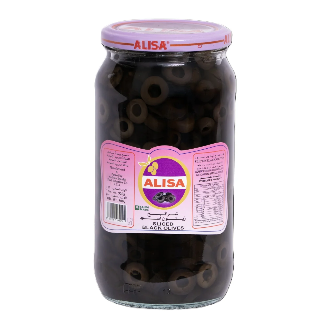 Alisa Sliced Black Olives 500 g