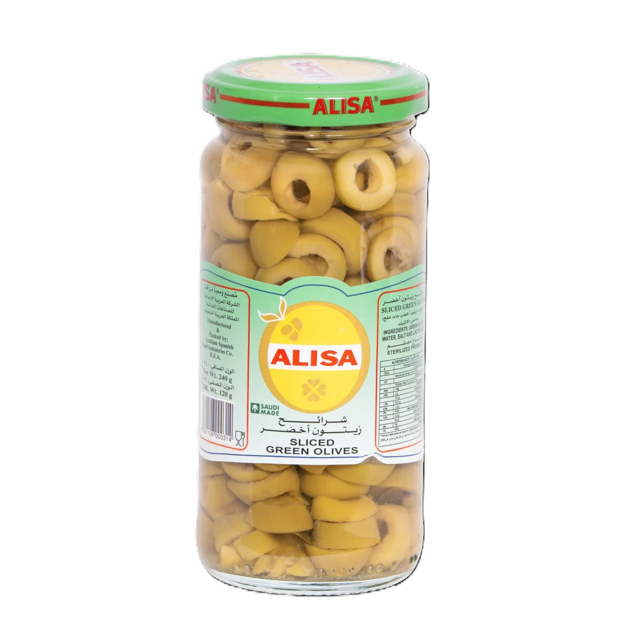 Alisa Sliced Green Olives 120 g